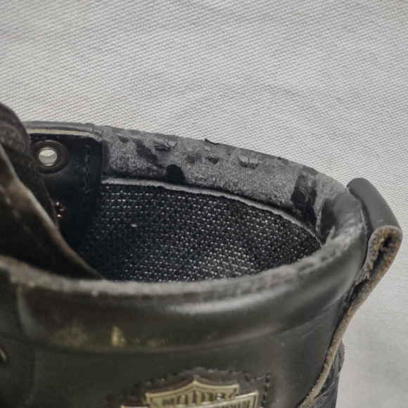HARLEY DAVIDSON LADIES BLK LEATHER BIKER RIDING BOOTS SIZE 8 LACE & BUCKLE - Picture 11 of 12